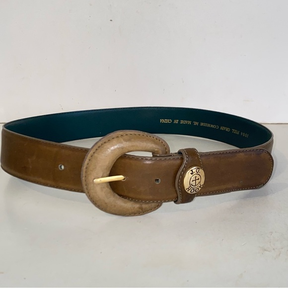 Vintage Women\'s J G Hook Light Brown Leather Belt Size M/L main image 7